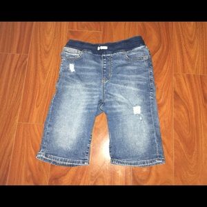 Boys’ Medium Wash Slightly Distressed Jean Shorts